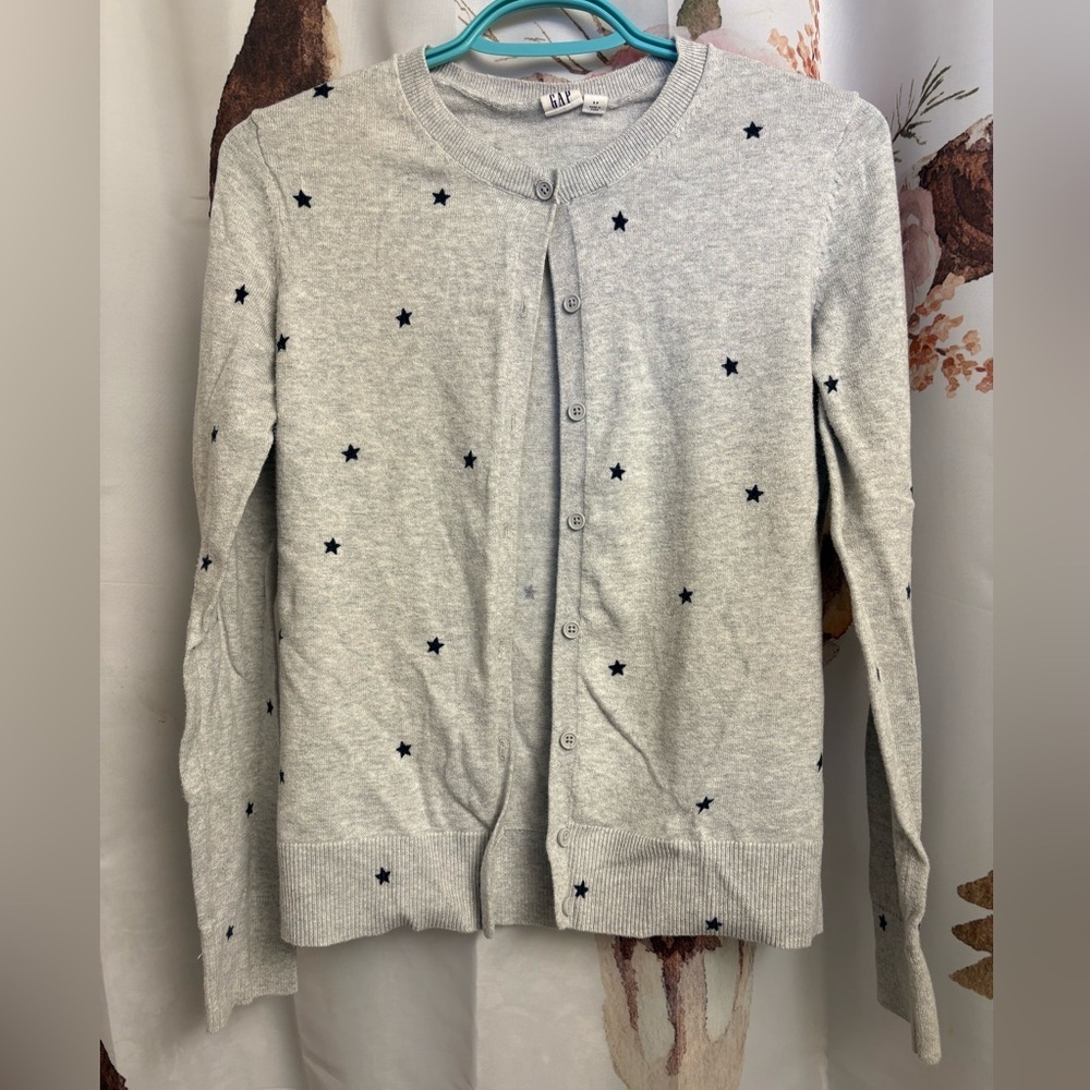 Small Gap Gray Star Patterned Women's Sweater​​